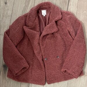 LC Lauren Conrad Blush Pink Teddy Jacket